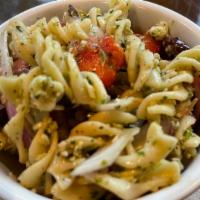 *New* Pasta Salad · Chopped broccoli, juicy cherry tomatoes, red onions, olives, red peppers and rotini pasta to...