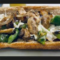 Veggie Sub Only · Freshly grilled onions, mushrooms, green peppers, topped with swiss and provolone cheese.