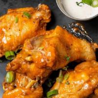 Fried Chicken Wings-6 · house buffalo sauce, green onions, house ranch