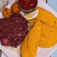Togo Fried Fish Friday · Fried Fish Friday! Fried Fish, Red Beans & Rice, Hush Puppies and your choice of Dipping Sau...