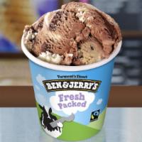 Half Baked® · Chocolate and vanilla ice creams with fudge brownies and gobs of chocolate chip cookie dough.