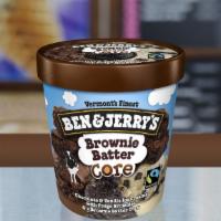 Brownie Batter Core · Chocolate & Vanilla Ice Creams with Fudge Brownies & a Brownie Batter Core