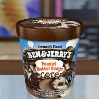 Peanut Butter Fudge Core · Chocolate and peanut butter ice creams with mini peanut butter cups and a peanut butter fudg...