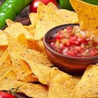 Chips & Salsa · Crispy tortilla chips with your choice of salsa.
