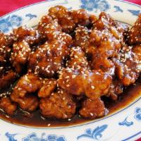 Sesame Chicken ￼ · Spicy. Fried battered chicken in spicy sesame sauce.