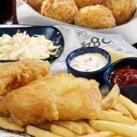 Fish Fry Friday (Fridays Only) · Fried Fish with Hush Puppies, Coleslaw and Fries or Onion Rings
