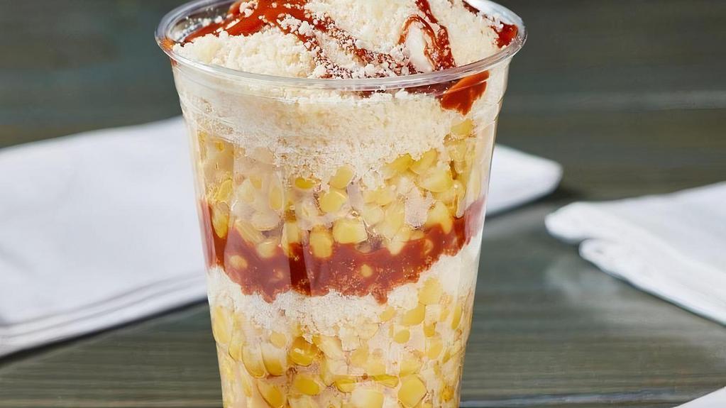 Lug Nuts - Corn In A Cup (Elote) · Corn in a Cup with Mayo, Butter, Parmesan, Valentina Hot Sauce. . Can be made Vegan.