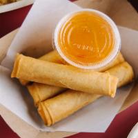 Crab Cream Cheese Rolls (5) · Served with thin sweet & sour sauce (imitation crab, cream cheese, carrots, white onions)