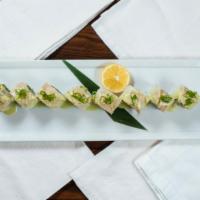 Samurai Roll · Yellowtail, jalapenos, avocado, topped with albacore tuna, served with ponzu, wasabi mayo, a...