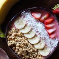 Acai Boost Bowl · 159 cal. Base: Acai, Strawberry Banana
Topping: Granola, Strawberries, Bananas and Coconut F...
