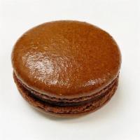 Chocolate Macaron · Semi-sweet chocolate ganache.