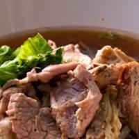 Bangkok Beef Noodle Soup  · Thin rice noodles in Bangkok-style beef broth (aka Beef Boat Noodle Soup), served with veget...