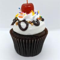 Hot Fudge Sundae · Chocolate cake with our signature buttercream frosting, roasted pecans, hot fudge, and a che...
