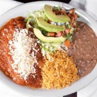 Chile Relleno · Mexican style poblano pepper filled with cheese or ground beef, topped with hot ranchera sau...
