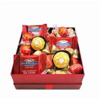 Red And Gold Chocolate Box · Adorable Chocolate Box that's just the right size with an assortment of
- Ghirardelli Dark C...