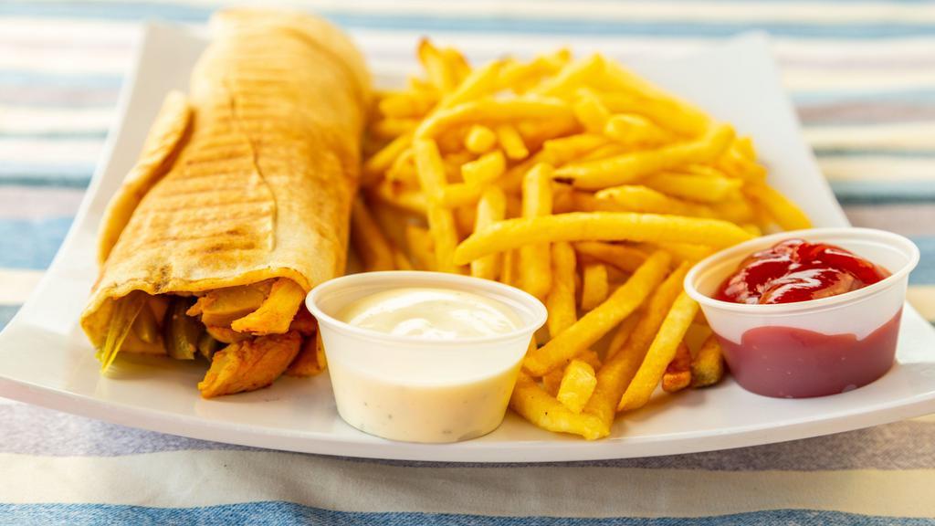 Sandwiches · Chicken shawarma, beef shawarma, kebab, falafel, burgers, strip burger, gyro or Philly steak. Fries.soujouk
add spices by request (Halal)