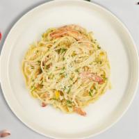 Shrimp Scampi Pasta (Linguine) · Shrimp sauteed in garlic and butter in a white wine sauce. Served with linguine pasta.