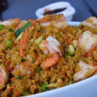 Large Pan Of Shrimp Fried Rice · Shrimp fried rice