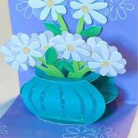 Vase Of Daisies Mini Pop- Up Card · 