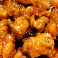 General Tso'S Chicken · Hot & spicy. Chunks of fried chicken in a special pungent and spicy hot sauce, lined with br...