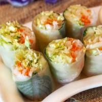 Fresh Shrimp Roll · Quantity of two. Fresh rice paper rolls stuffed with fresh veggies, basil and rice noodles s...