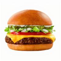 Classic Angus Beef Burger · Classic Angus beef burger, American cheese, tomato, onion, lettuce, pickle, mayo, ketchup, m...