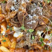 Poutine · fries, red-eye gravy, cheese curds, grated parmesan. add bulgogi for an additional charge.