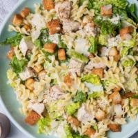 Chicken Caesar Salad · Choice of crispy or grilled chicken, homemade croutons, parmesan cheese, and Caesar dressing.