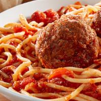 Spaghetti · Spaghetti noodles & marinara sauce. Add meatballs for an additional charge.