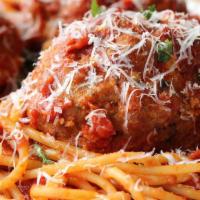 Spaghetti And Meatball · spaghetti, red sauce, 1 meatball