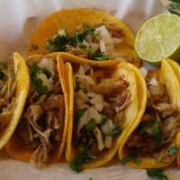 Tacos De Canasta · Order of (6) small street tacos on corn tortillas topped with cilantro and onions. Choose fr...