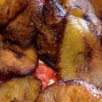 Platanos Fritos Con Queso Y Crema · Fried Sweet Plantains with Crema and Cheese