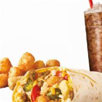 Supersonic® Breakfast Burrito Combo · Let the big flavor of the SuperSONIC® Breakfast Burrito get you out of bed. A medley of savo...
