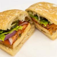 Mongolian Bbq Baked Tofu · All classic sandwiches are served on bakehouse whole wheat or rustic roll.