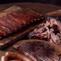 3 Meat Bbq Plate · Brisket, rib, sausage.
