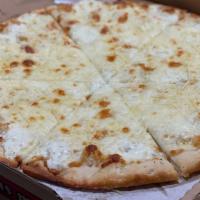 8 Cheese Pizza 18' · Ricotta Cheese, Asiago, Romano, Fontina, Shredded Mozzarella, Fresh Mozzarella, Provolone, &...
