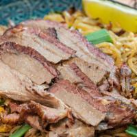Brisket Pad Thai · Texas twisted Bangkok flavors of tangy, a little sweet and spicy with smoked brisket, thin r...