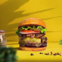 Get A  Room Burger  · Seasoned Beyond meat patty topped with mushrooms, melted vegan cheese, lettuce, tomato, onio...