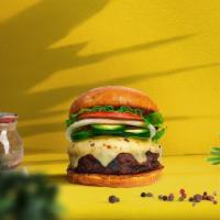 Give Me A Peno Burger  · Seasoned Beyond meat patty topped with melted vegan cheese, jalapenos, lettuce, tomato, onio...