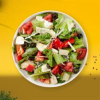 Classic Garden Salad · Lettuce, tomatoes, green olives, black olives and cheese tossed with your choice of salad dr...