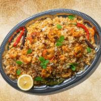Classic Shrimp Biryani · Long Grained rice flavored with fragrant spices flavored along with saffron and layered with...