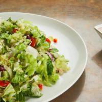 House Salad · Half Pan - Red leaf, romaine, iceberg, cucumbers, tomatoes, radish, bell peppers, kalamata o...