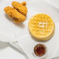 Chicken Tenders & Waffle · Two waffles and two chicken tenders.