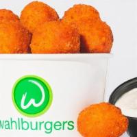 Buffalo Chicken Wahlbites · served with blue cheese sauce