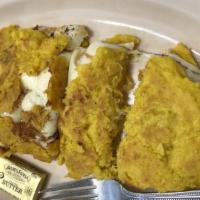 Cheese Cachapas · Delicious sweet corn Venezuelan pancakes, grilled, filled with cheese combine textures, and ...
