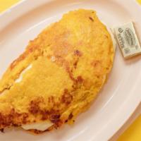 Plain Cachapas · Delicious sweet corn Venezuelan pancakes, grilled, filled with cheese combine textures, and ...