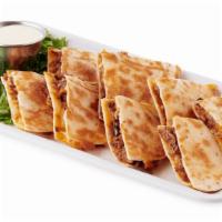 Smoked Brisket Quesadilla · Smoked Brisket, BBQ Sauce, Sauteed Yellow Onions, Jack and Cheddar Cheese. Served with Ranch...