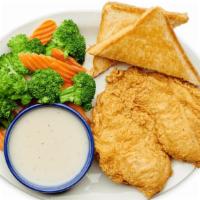 Chicken Fried Chicken · Served with Cream Gravy, Tx Toast and One Side