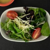 Simple Salad · Mixed greens, parm cheese, cherry tomatoes, choice of dressing