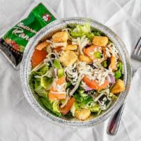 Garden Salad · Lettuce bell peppers onions black olives mushrooms fresh tomatoes and mozzarella cheese. cho...